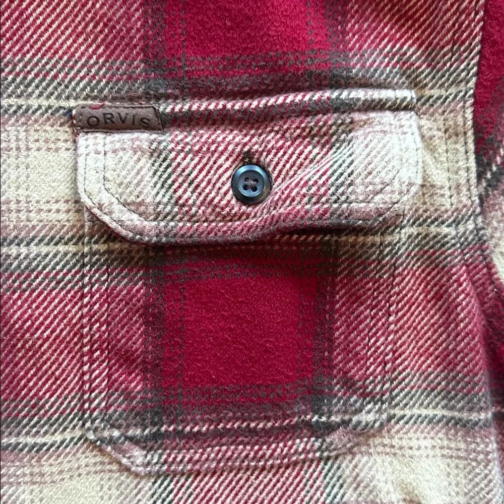 Orvis Big Bear Plaid heavyweight flannel shirt jacket Sz medium - Picture 3 of 5